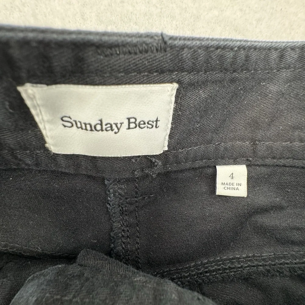 Aritzia Sunday‎ Best Cargo Pants Womens 4 Black Organic Cotton Utility High Rise